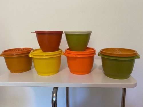 Vintage tupperware rund - 6,