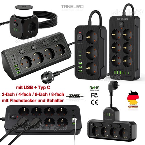 Steckdosenleiste fach usb c - steckdosenleiste, 8-fach